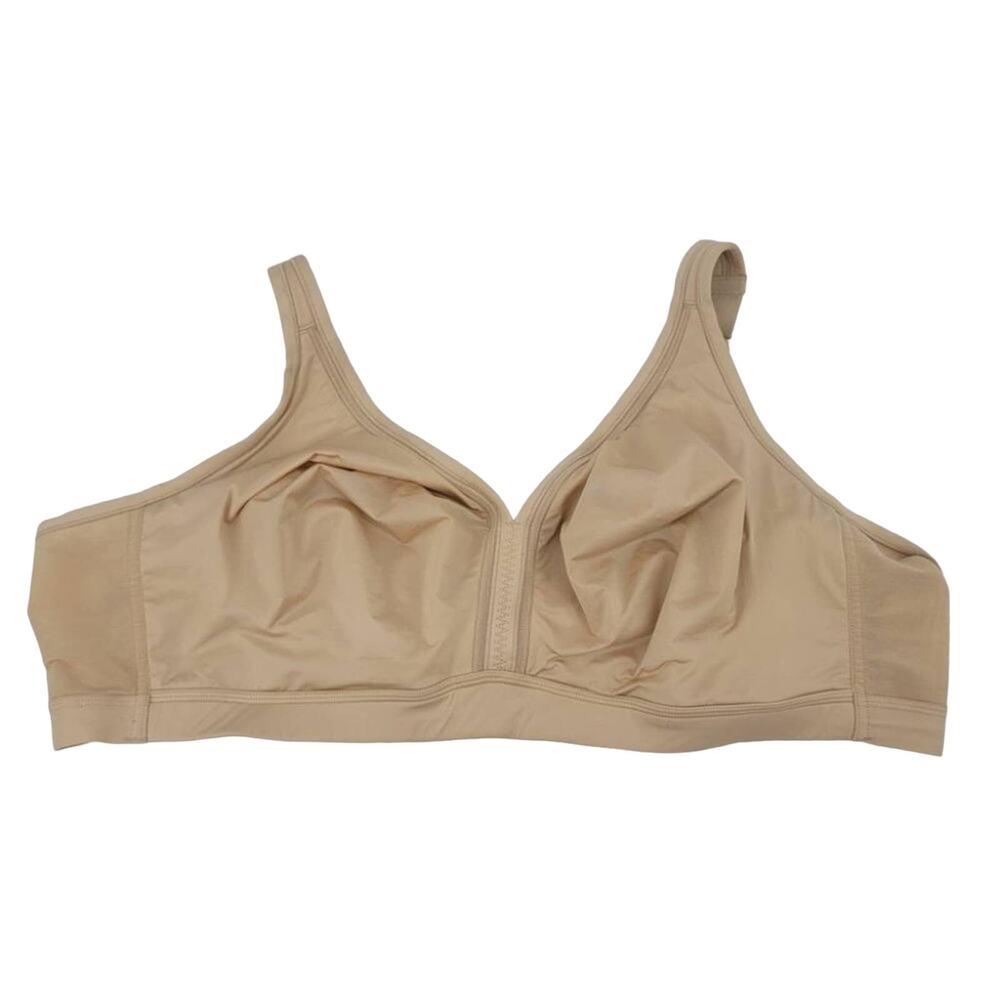 Cacique Unlined No Wire Thick Strap Back Closure Nude Bra Size 50DD
